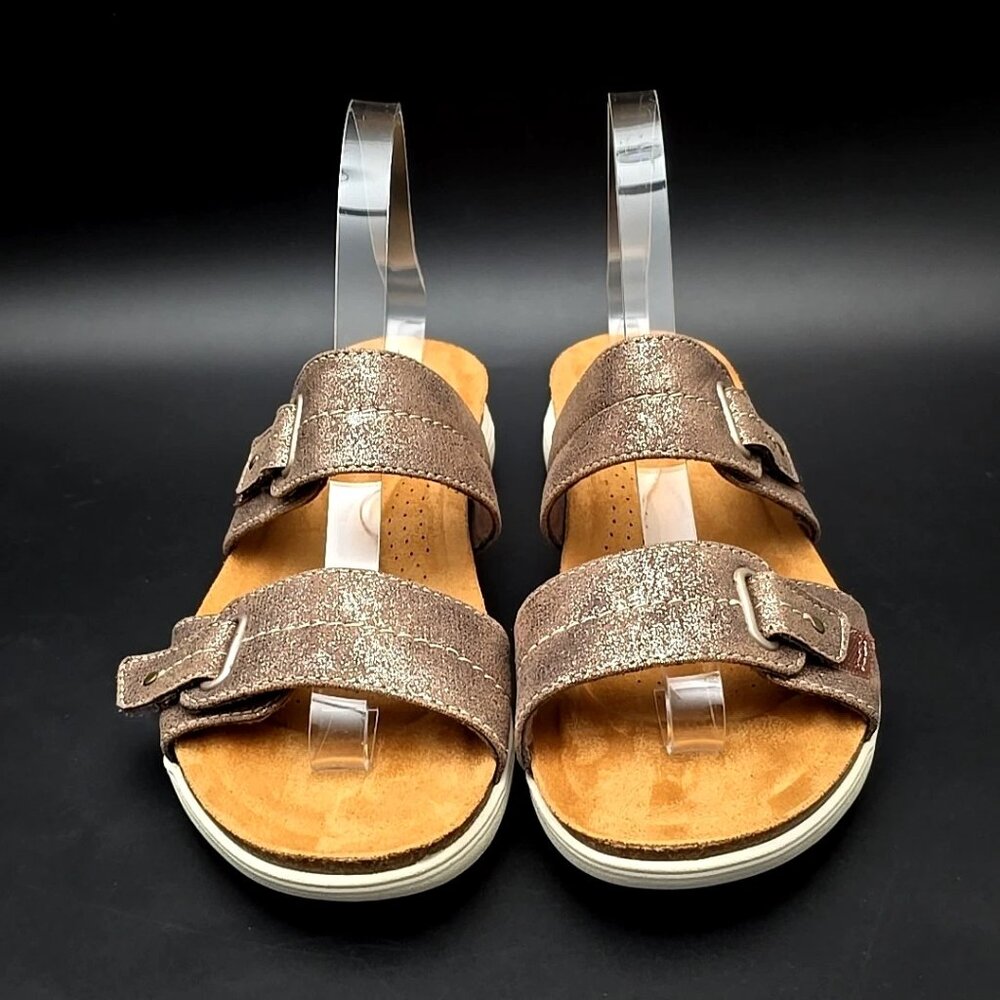 Clarks Collection April Dusk Adjustable Brown Slide Sandals Women’s Size 9.5M - Picture 3 of 12